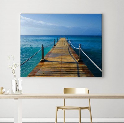 Obraz na płótnie Drewniany pomost na Karaibach