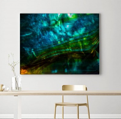 Obraz na płótnie Dziwaczne wzory bezkształtnego kolorowego szkła z bliska