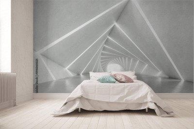 Fototapeta Abstrakcjonistyczny biały kręcony korytarz