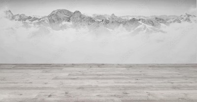 Fototapeta Zimowa panorama górska na Kaukazie