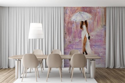 Fototapeta do sypialni z ręcznie malowanym wzorem