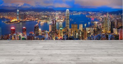 Fototapeta Panoramiczny widok miasta Hong kong