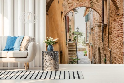 Fototapeta Piękna wąska uliczka w Montepulciano