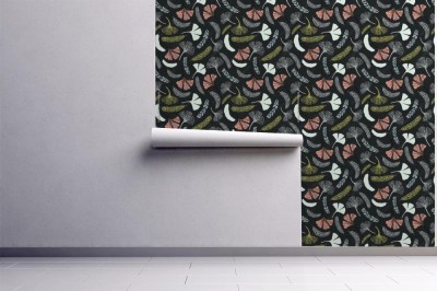 Fototapeta z ciemnym motywem florystycznym do salonu