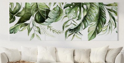 Obraz na płótnie z tropikalnymi liśćmi w zielonym kolorze