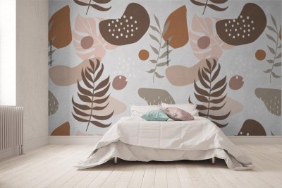 Tapeta w brązie w stylu vintage