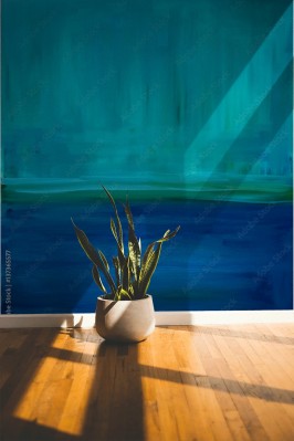 Fototapeta Błękitna abstrakcja w kategorii malarstwo