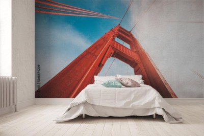 Fototapeta Most Golden Gate w San Francisco z żabiej perspektywy