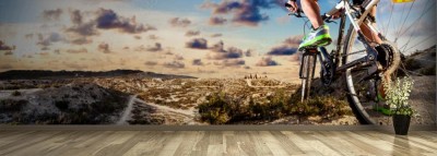 Fototapeta z panoramicznym motywem sportów rowerowych