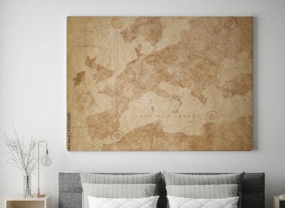 Obraz na płótnie Mapa europy w stylu retro