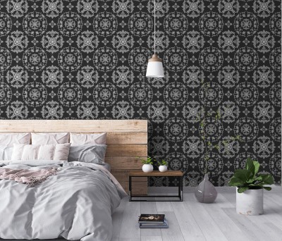 Tapeta z ornamentowym kwiatowym wzorem