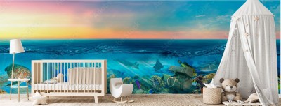 Fototapeta 3D dla dzieci z panoramą dna morskiego