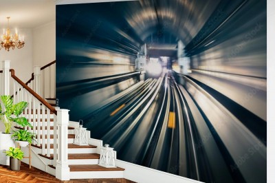 Fototapeta Rozmyty Tunel metra