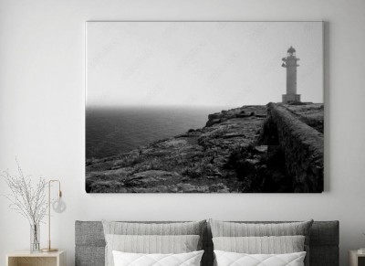 Obraz na płótnie Czarno-biała latarnia morska przylądka Barbaria Formentera