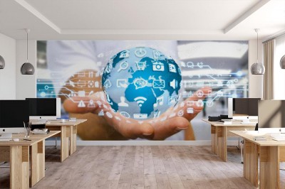 Fototapeta Cyfrowego świat w jednym ręku