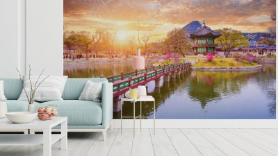 Fototapeta Pałac Gyeongbokgung na wiosnę w Korei Południowej 