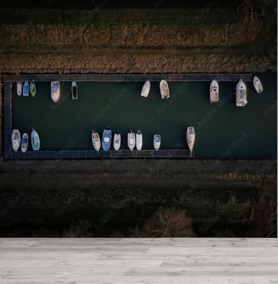 Fototapeta Port na wsi z lotu ptaka