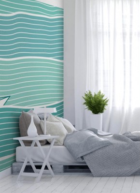 Fototapeta Papierowe łódki kołyszące się na lazurowych falach