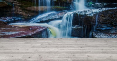 Fototapeta Panorama tropikalnego wodospadu w dżungli
