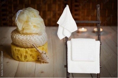 Fototapeta Trzy gąbki i muszla