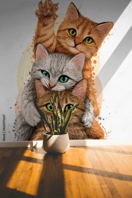 Fototapeta z kotami do pokoju dziecka