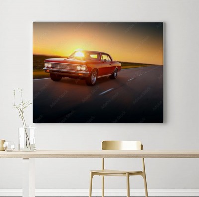 Obraz na płótnie Klasyczny samochód na drodze