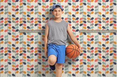 Tapeta wzór retro w nowoczesnym stylu z połowy wieku