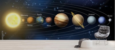 Fototapeta Słońce i planety Układu Słonecznego