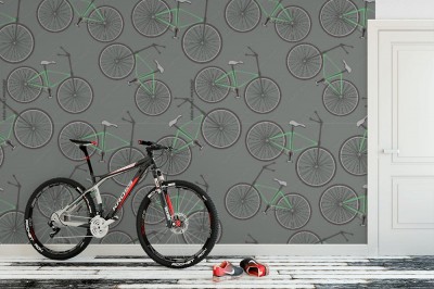 Fototapeta z rowerami na szarym tle