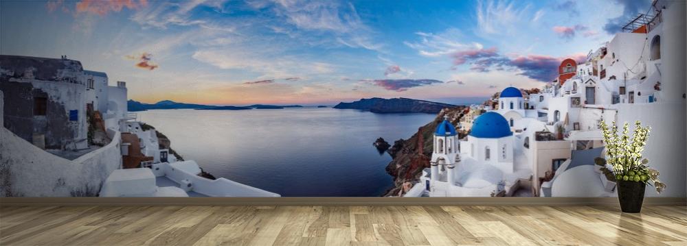 Fototapeta przedstawiająca panoramę Greckiej wyspy Santorini